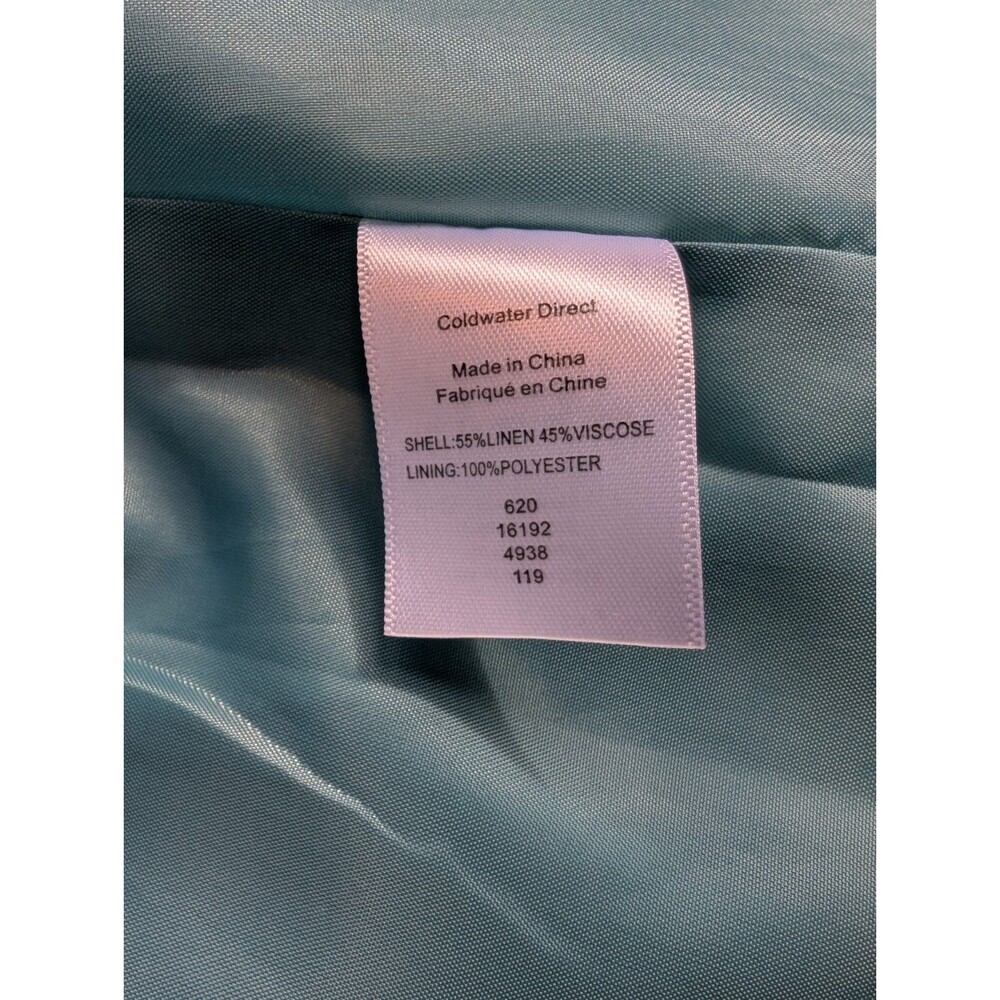 Coldwater Creek 2 Pc Dress Jacket Set Blue Embroidered Women's Size 6 Classy - Picture 11 of 13